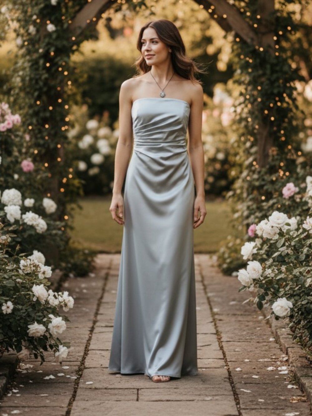 $350 NWOT ABS Evening Allen Schwartz Gray Gown Strapless Sz 4